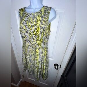 NWT Gap Women’s 6 Tall Pamela Gray Animal Print Sleeveless Sheath Dress 6T Work